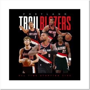 Portland Trail Blazers All Time Starting Five Posters and Art